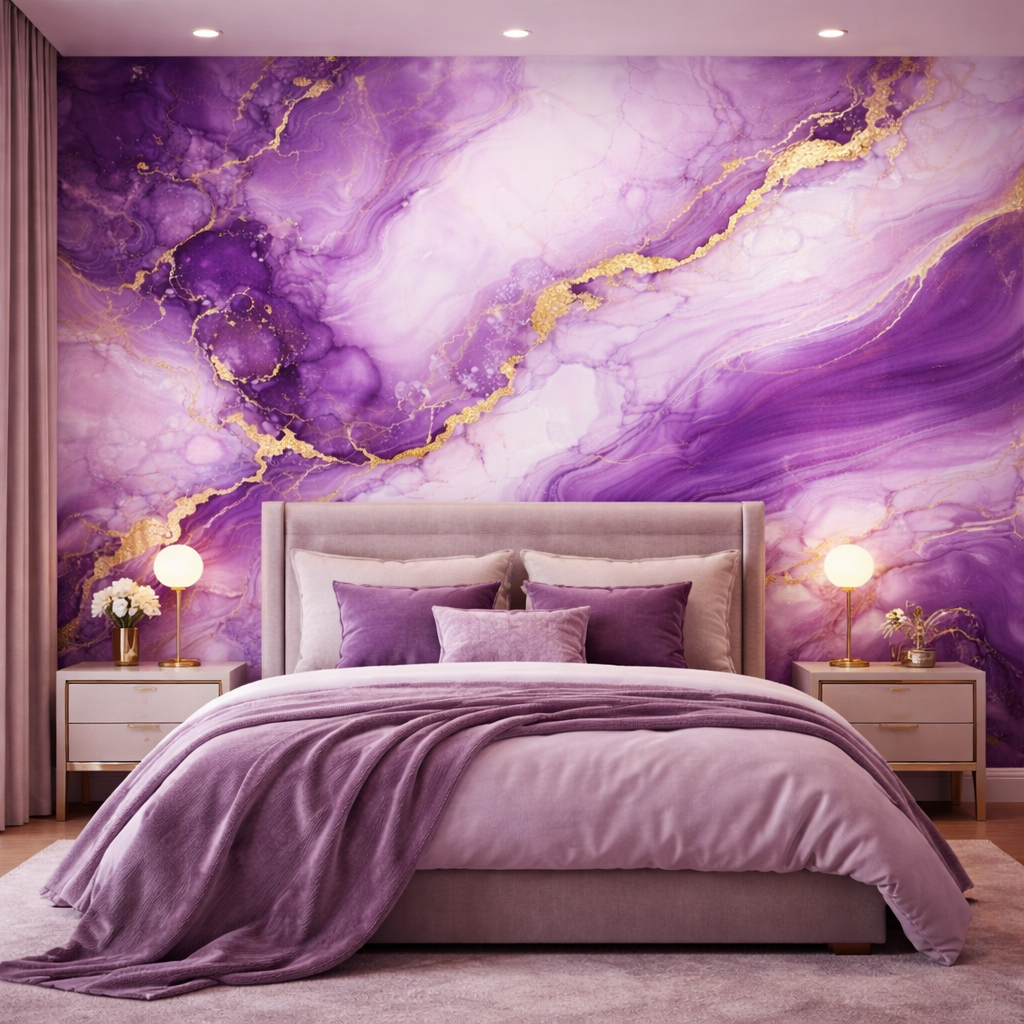 Royal Amethyst Marble Wallpaper
