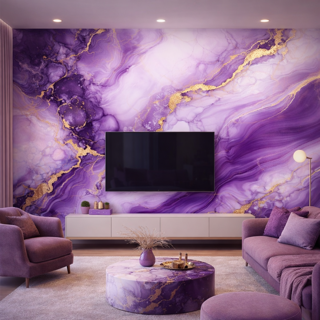 Royal Amethyst Marble Wallpaper