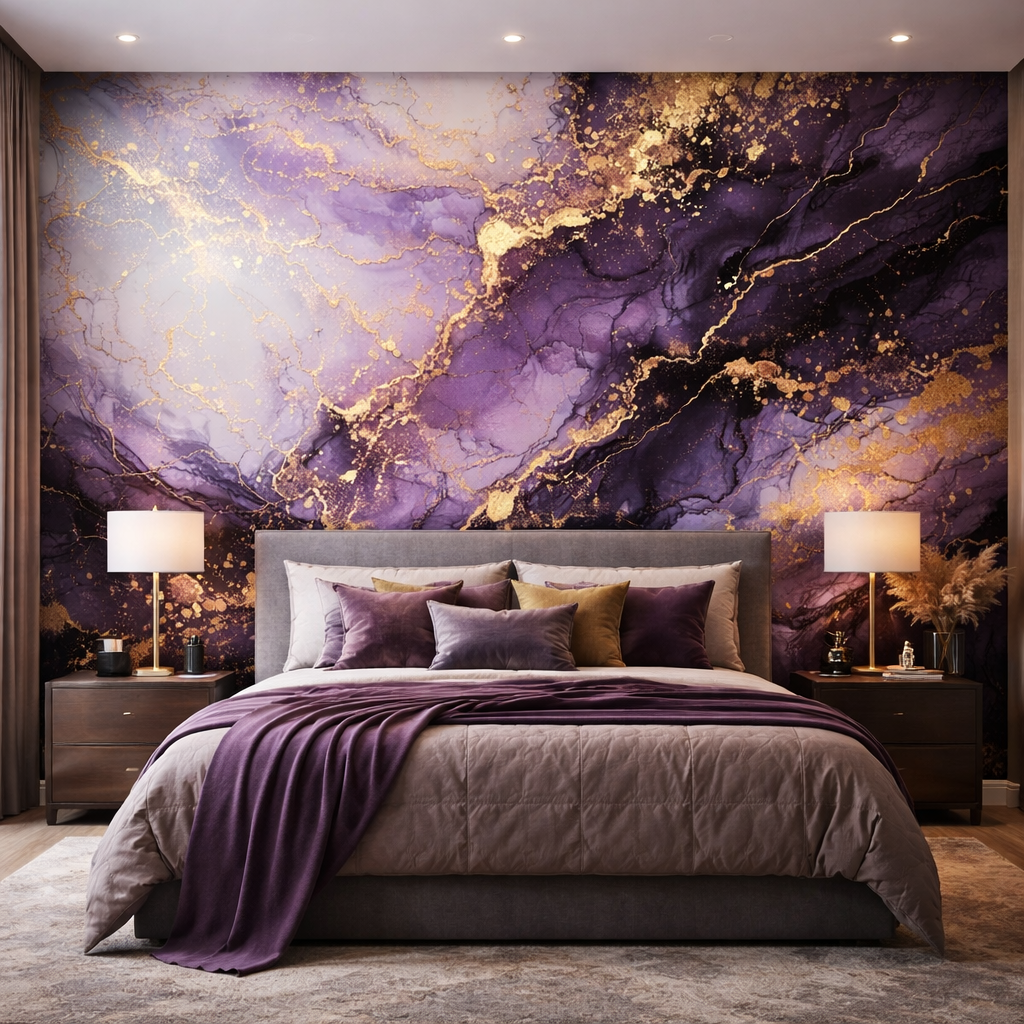 Purple Dominion Marble Wallpaper