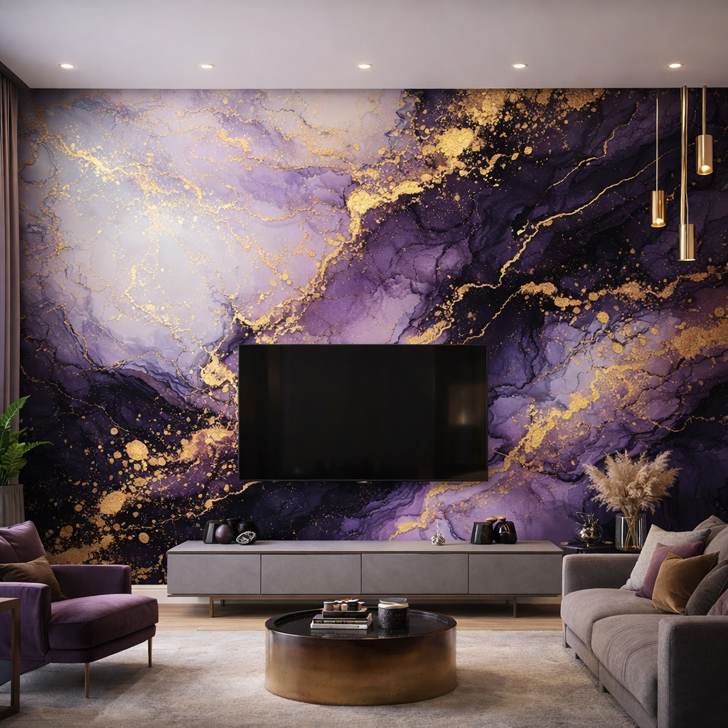 Purple Dominion Marble Wallpaper