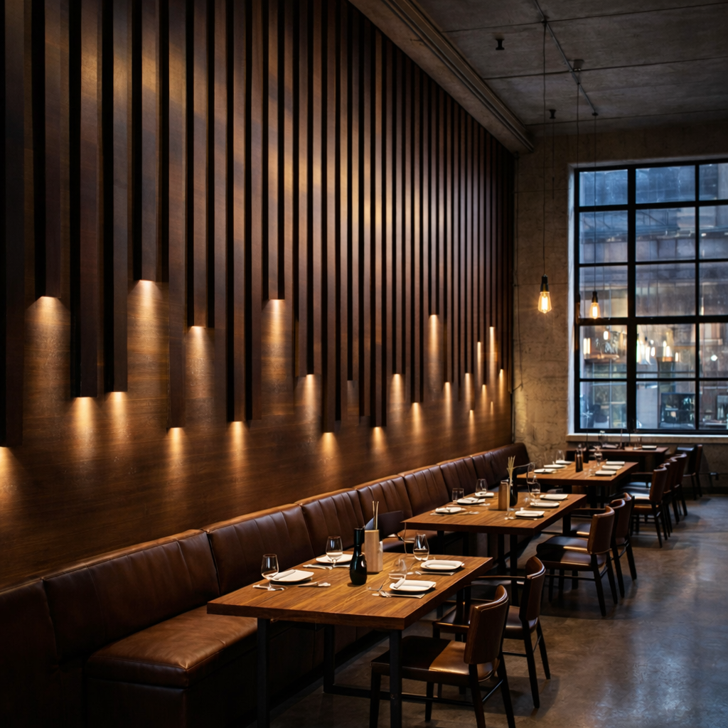 Warm Ambient Wood Slats Wallpaper Mural
