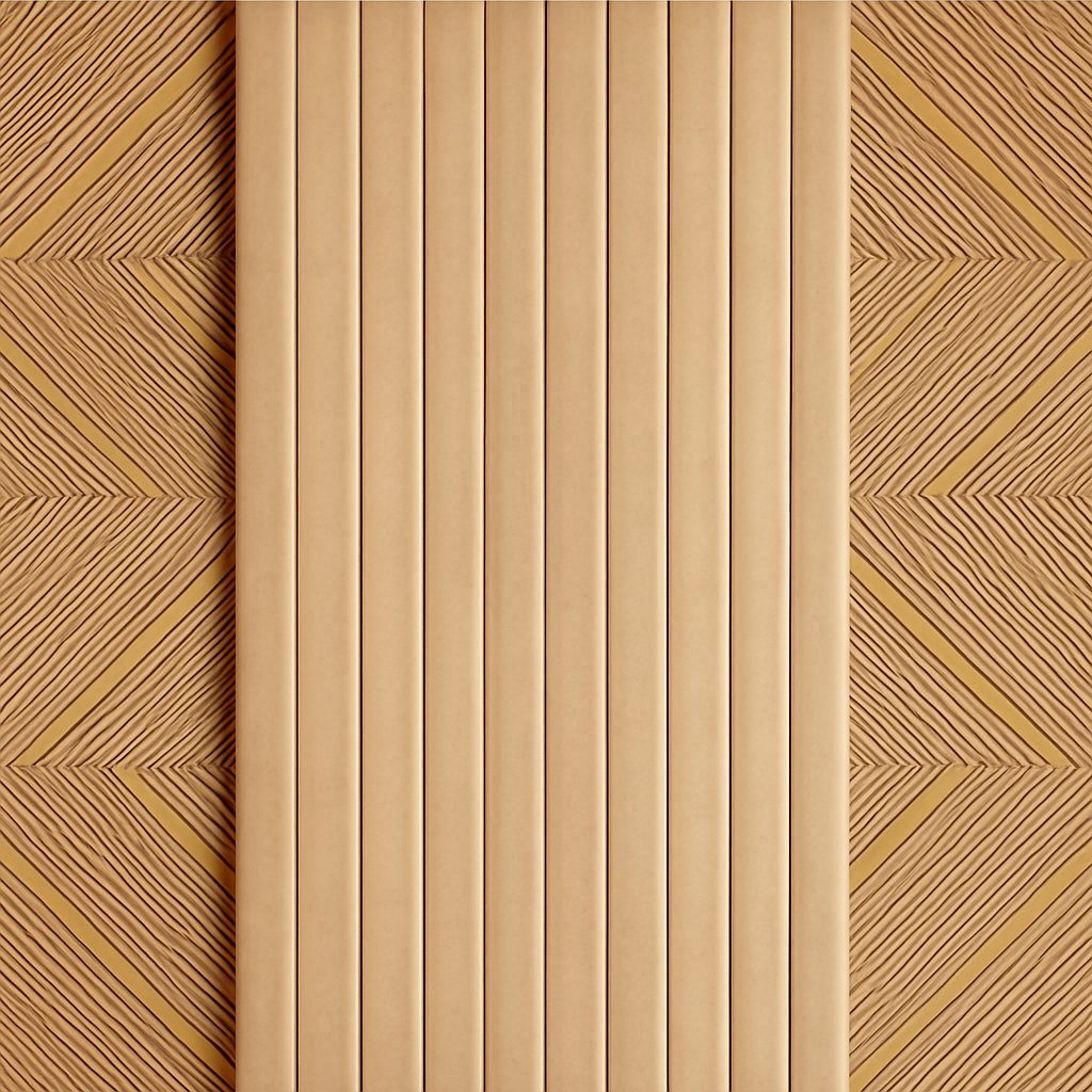Geometric Wood Panel Wallpaper