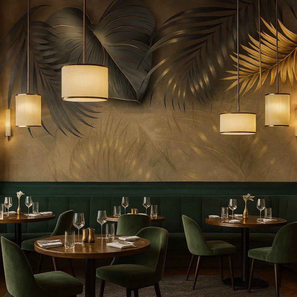 Noir Gold Botanical Wallpaper