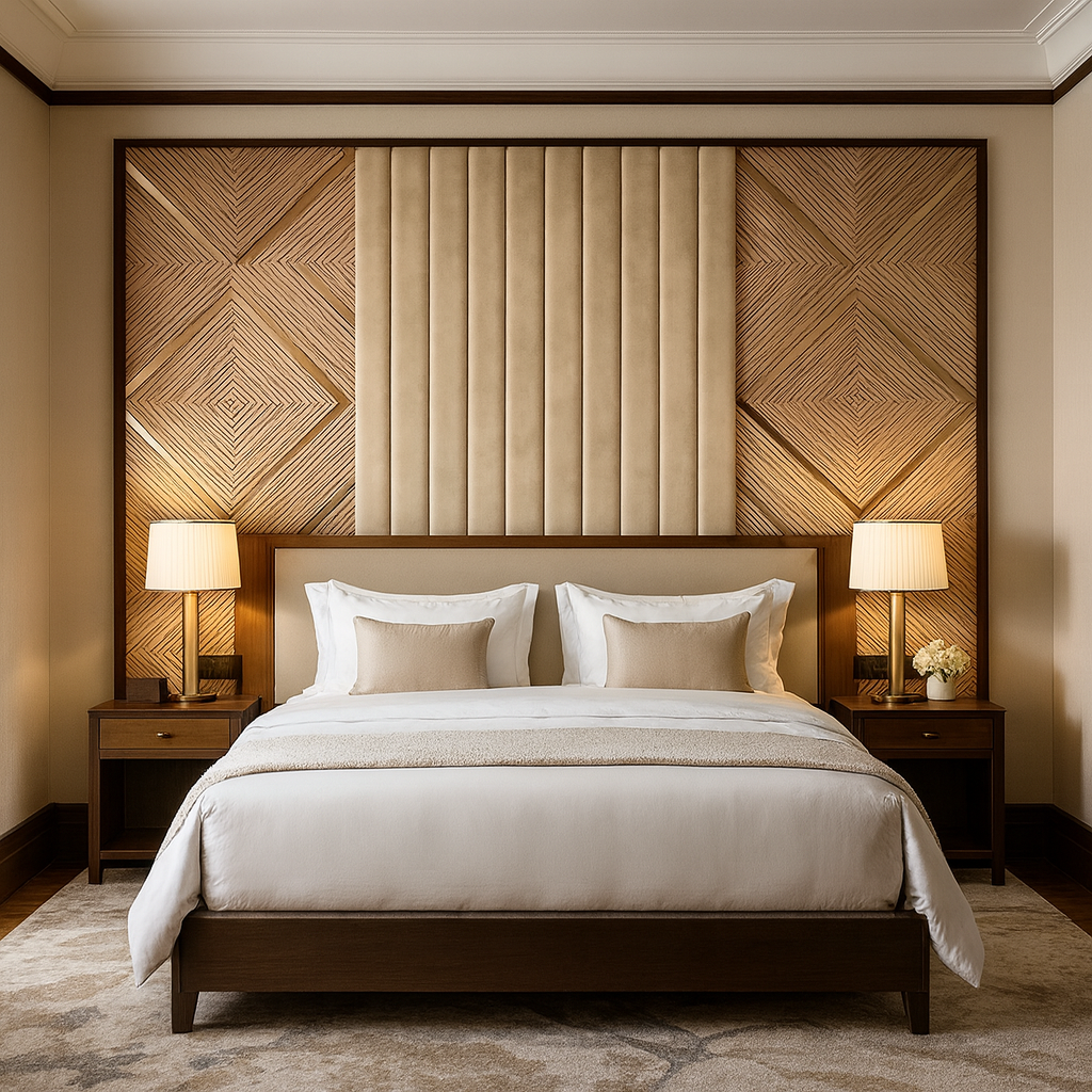 Geometric Wood Panel Wallpaper