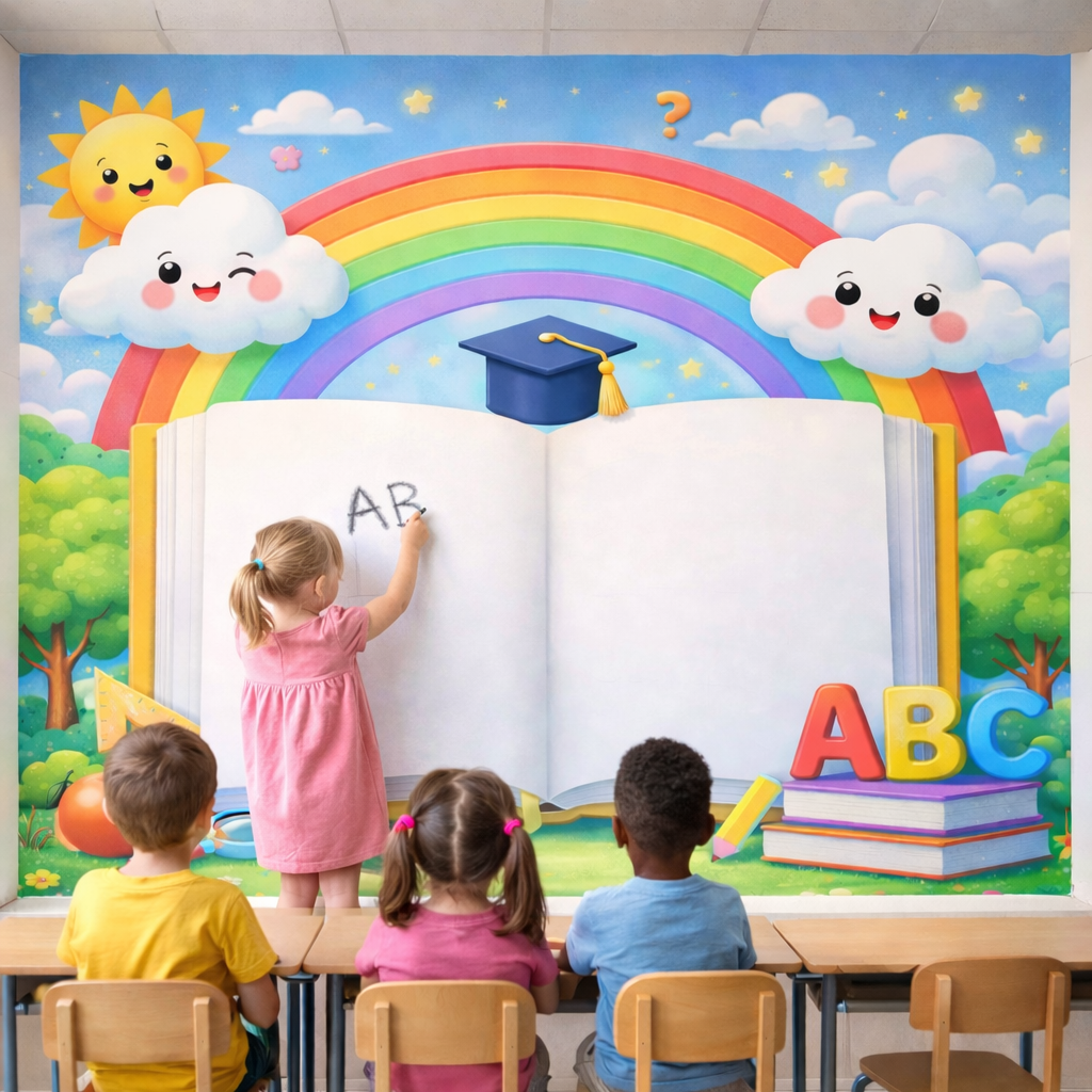 Wipeable Learning Book Wallpaper