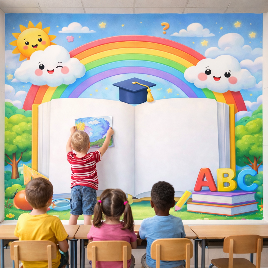 Wipeable Learning Book Wallpaper