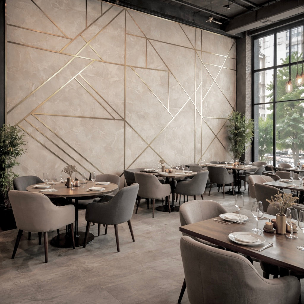 Golden Luxe Geometric Marble Wallpaper Mural