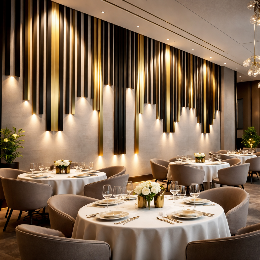 Black & Gold Light Panels Wallpaper Mural