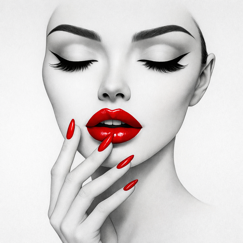 Red Lips Beauty Wallpaper Mural