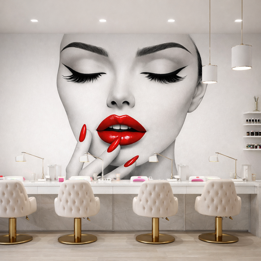 Red Lips Beauty Wallpaper Mural